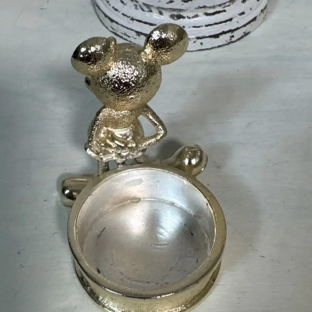 Disney Florist Silver And Glass Mickey Mouse Bud Vase